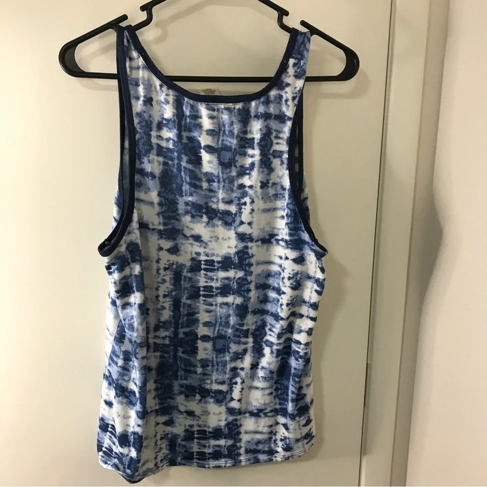 3/$15 lucky brand blue white tiedye pajama tank top size L